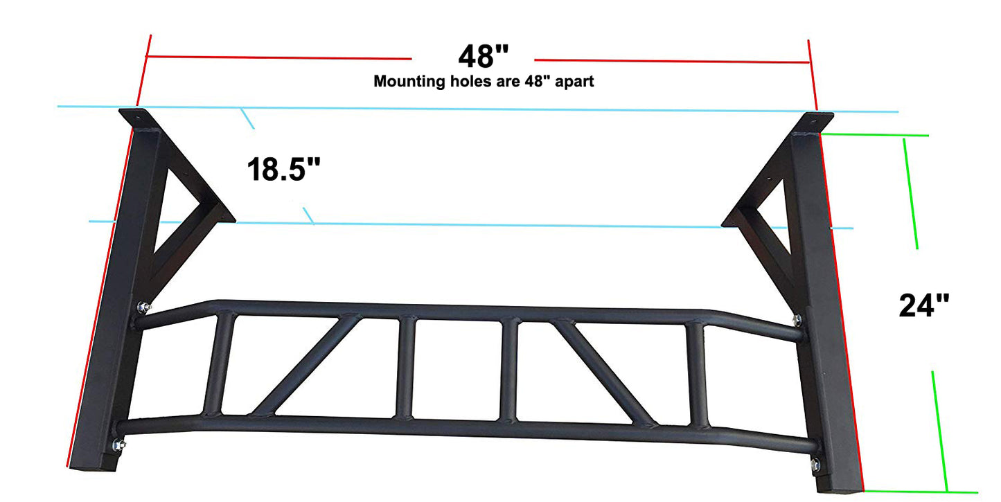 Pull Up Bar Wall Mount Multi function Chin up Home Gym Cable Pulley System 48 in