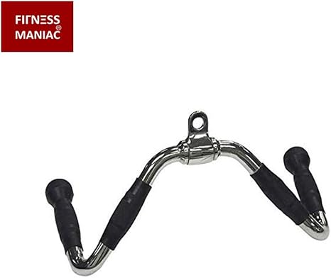 FITNESS MANIAC USA Multi-Grip Barbell Seated Row Handle, Barbell Multi-Exerciser Cable Attachment Revolving M Bar