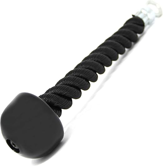 FITNESS MANIAC Tricep Rope Single Grip Pull Down Bicep Cable Attachment Exercises Black Nylon 14" Commercial Class