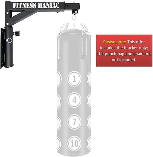 Rotatable Heavy Bag Mount Wall Boxing Bag Hanger, Adjustable Punching Bag Mount, Heavy Duty Boxing Bag Bracket for Home Gym & Training