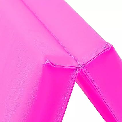 Tri-Fold Folding Thick Exercise Mat with Carrying Handles for Tumbling MMA Core Pink