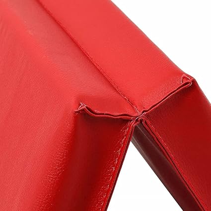 Tri-Fold Folding Thick Exercise Mat with Carrying Handles for Tumbling MMA Core Red