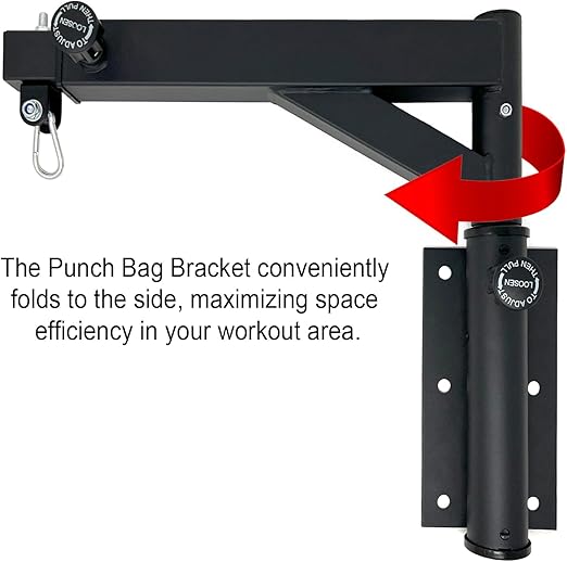 Rotatable Heavy Bag Mount Wall Boxing Bag Hanger, Adjustable Punching Bag Mount, Heavy Duty Boxing Bag Bracket for Home Gym & Training