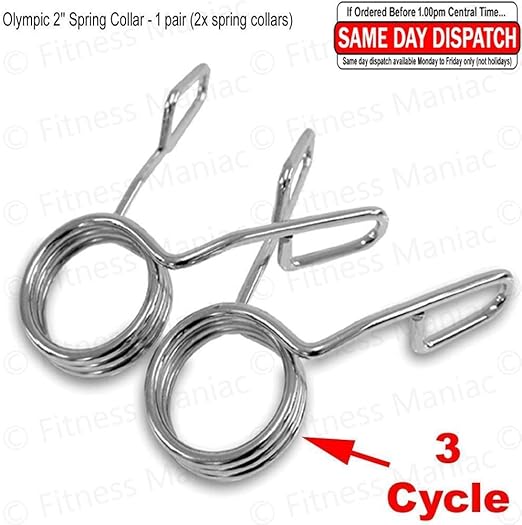 2 X Olympic 2" Spring Collar Weight Bars Clips Dumbbell Barbell Clamp Bar Gym