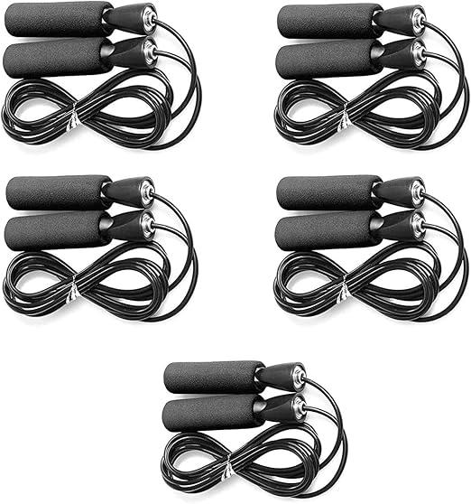 Fitness Maniac 5 Count Jump Rope Skipping Ropes For Boxing Workout Speed Jumping Exercise Fitness Men Women Adult Kids Adjustable Jumprope