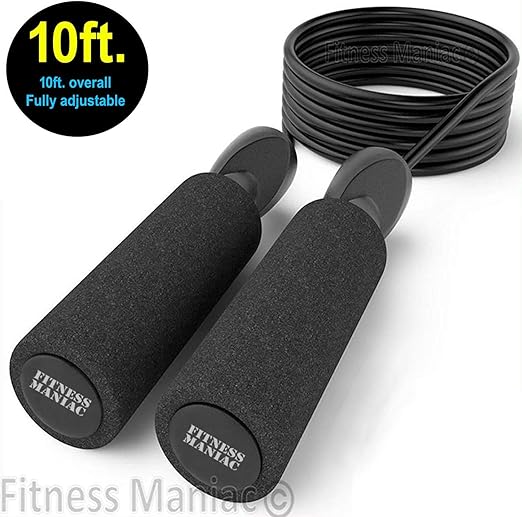 Fitness Maniac USA Jump Rope Skipping Ropes For Boxing Workout Speed Jumping Exercise Fitness Men Women Adult Kids Adjustable Jumprope