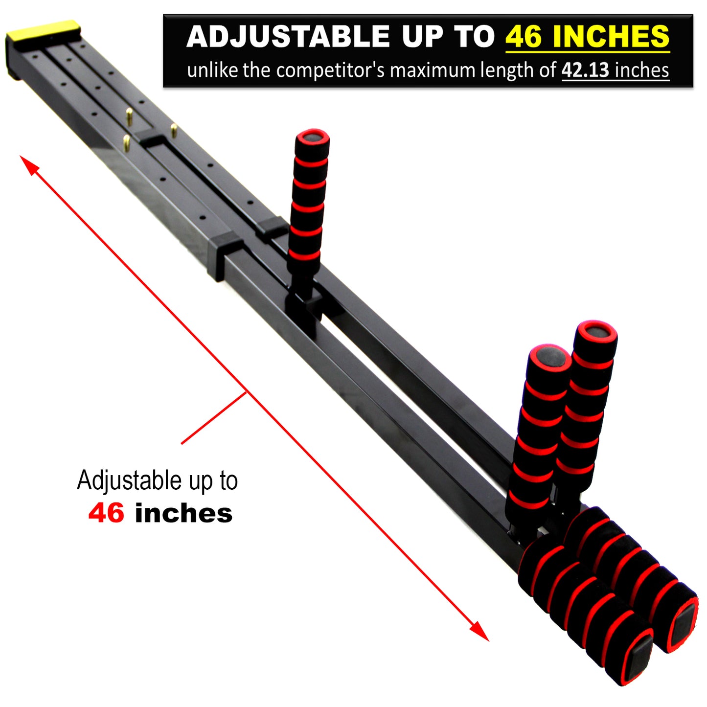 Adjustable Leg Stretcher 46 Inch Single Piece Design Martial Arts Gymnastics MMA Black