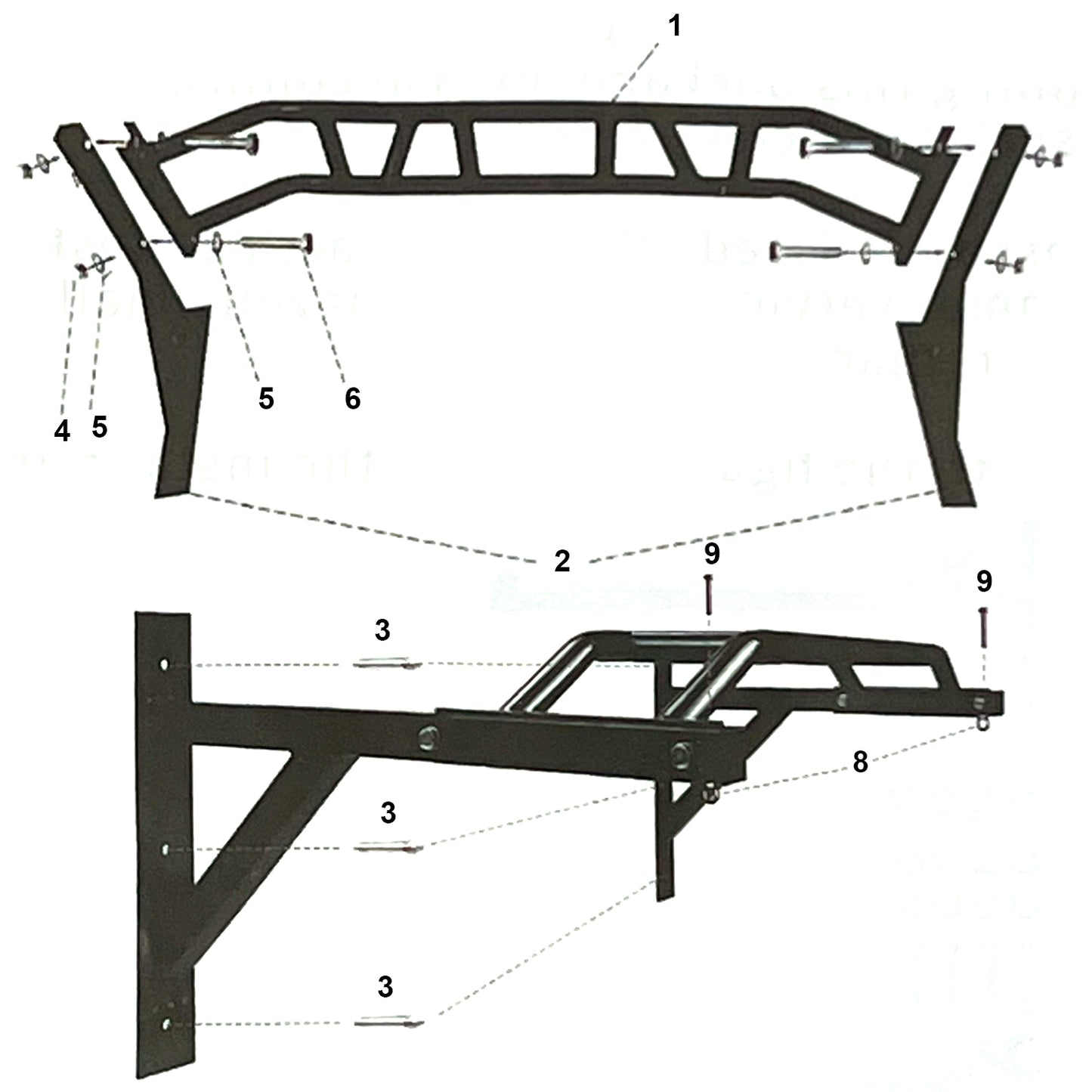 Pull Up Bar Wall Mount Multi function Chin up Home Gym Cable Pulley System 48 in