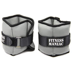 Fitness Maniac Ankle Weights Durable Wrist Weight 4lbs 6lbs 8lbs 10lbs Neoprene one Pair with Adjustable Strap