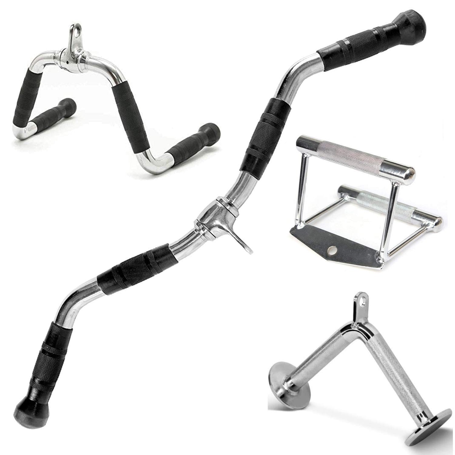 V Shaped Bar Attachment Cable Handle LAT Pull Bar Biceps Triceps Workout  For Gym