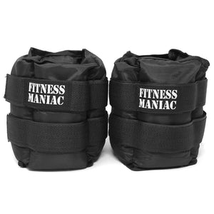 Fitness Maniac Ankle Weights with Adjustable Strap 10 lbs 12 lbs 14 Lb –  Fitness Maniac® USA