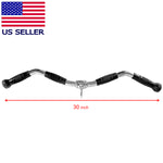 Fitness Maniac Curl Bar Attachment 30" Gym Cable Attachments Pulldown Weight Lifting Bar Solid Metal