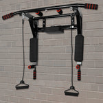 Fitness Maniac Wall Mounted Pull Up Bar Pullup Mount Chin Bars Dip Station Push Power Tower