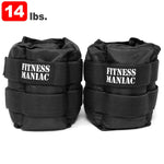 Fitness Maniac Ankle Weights with Adjustable Strap 10 lbs 12 lbs 14 Lbs 16 pounds Pair