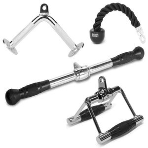 Fitness Maniac Tricep Rope Curl Bar Pull Down Press Cable Attachment Home Gym Exercise Equipment Rotating Double D